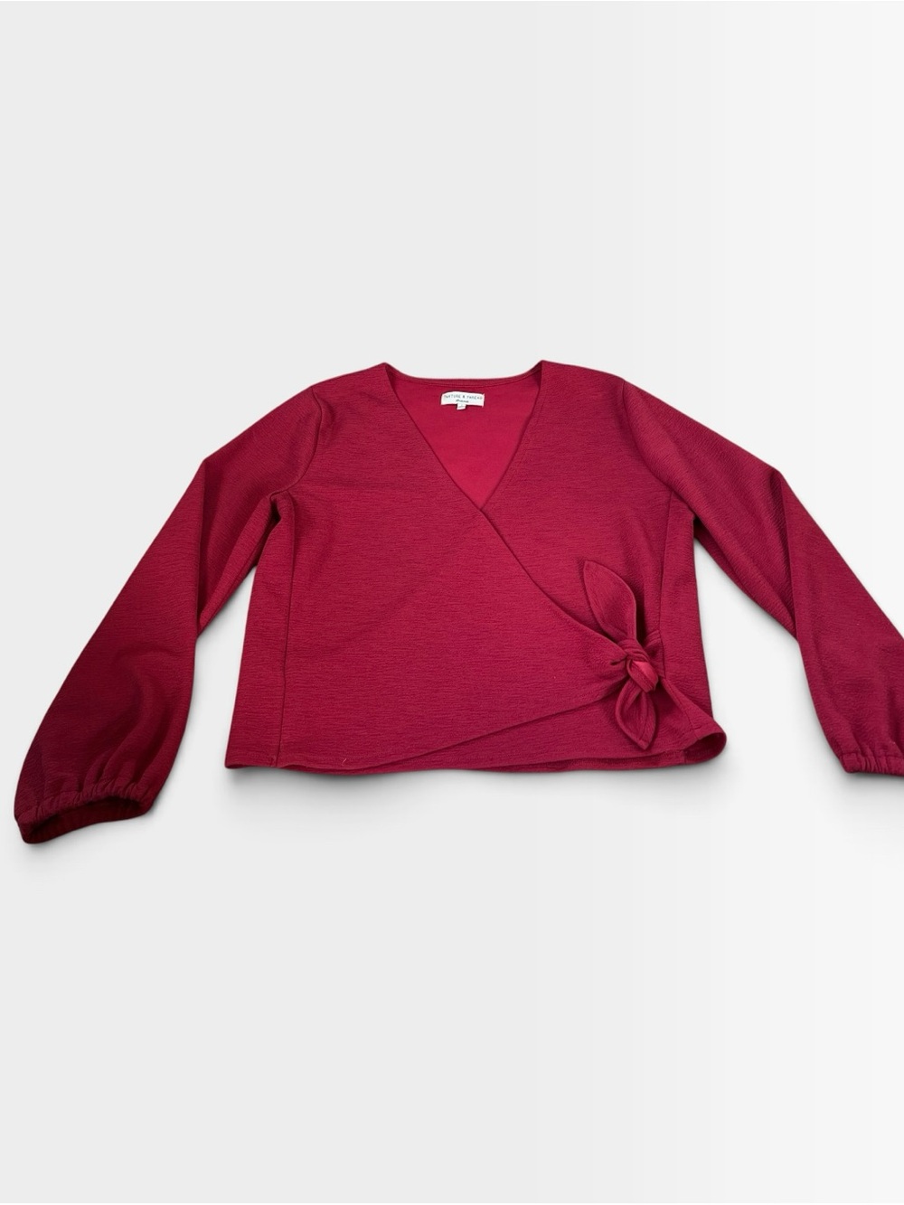 Madewell Raspberry Wrap V-Neck Long Sleeve